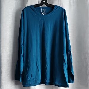 Blue Sky Men's Teal Cotton/Bamboo Long Sleeve Shirt